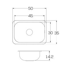 Lavaplatos Sencillo 50x35cm