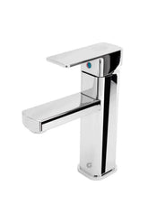 Llave Lavamanos Monocontrol Cuadrada Baja Cromada