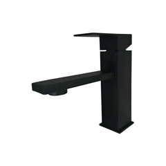 Llave Lavamanos Monocontrol Cuadrada Baja Negro