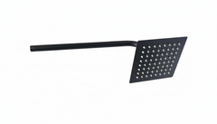 Regadera Cuadrada 6" Acero Inox Negra