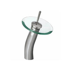 Llave Lavamanos Cascada Cromada Vidrio Boccherini
