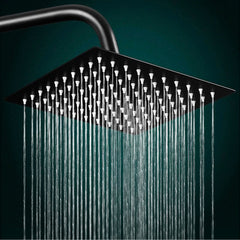 Ducha Negra Acero Ultra Slim (20cm) Cuadrada 8"