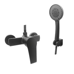 Monomando Ducha Mezclador Tele-ducha 3 Chorros Negro