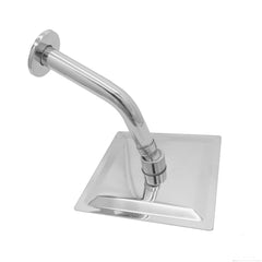 Ducha Cuadrada 15 Cm Brillante + Brazo Corto