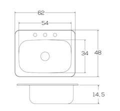 Lavaplatos Sencillo 62x48cm