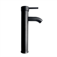 Llave Lavamanos Monocontrol Redonda Alta Negro